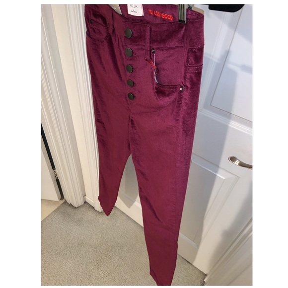 Alice & Olivia STRETCH VELVETHigh Rise Skinny Jeans - Picture 11 of 17